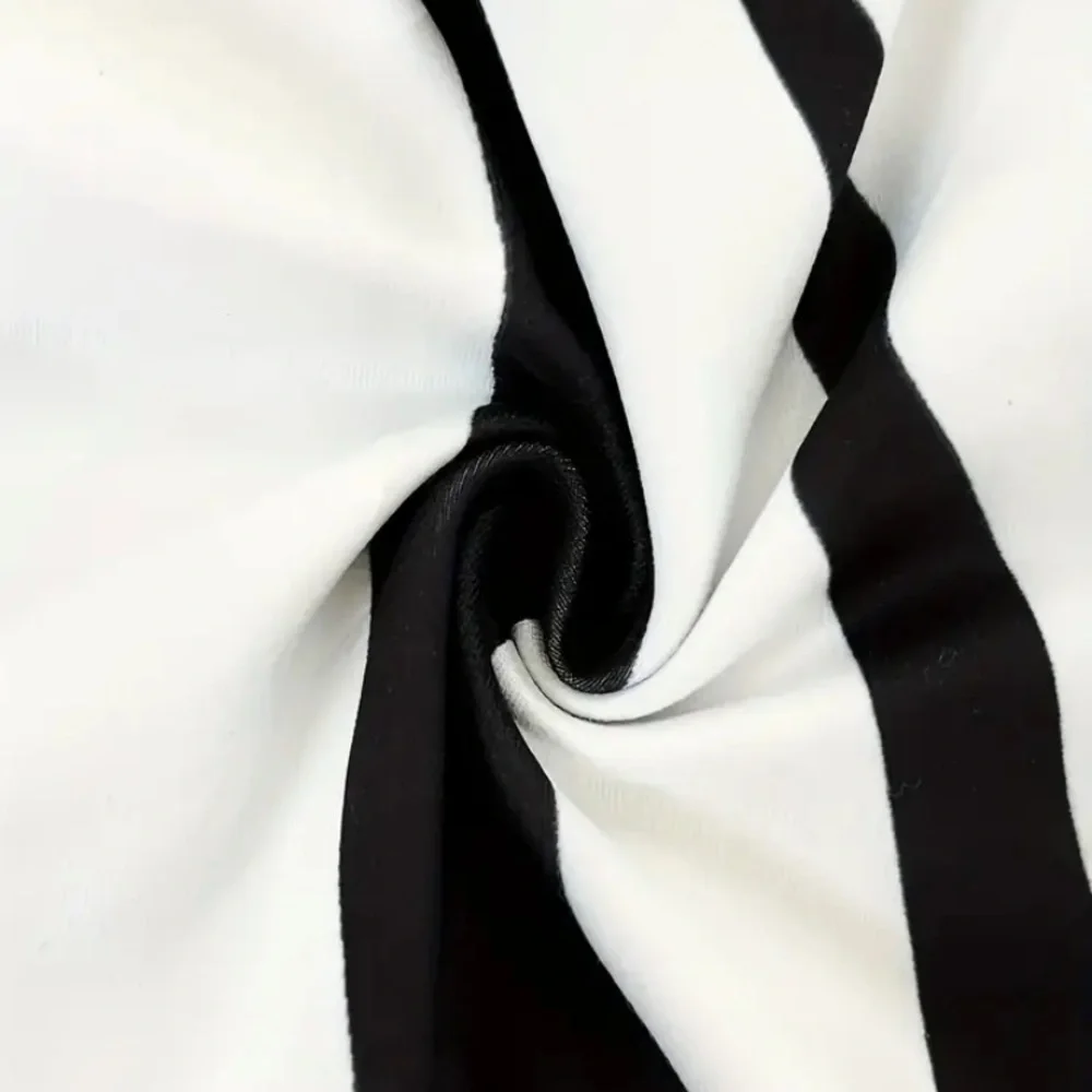 New Abstract Geo Print Maxi Dress Sleeveless Spaghetti Strap Black White Stripe - Picture 4 of 9